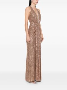 Elegante vestido de noche largo de gasa con cuello en V antiestático y transpirable para mujer con silueta recta para reuniones de fiesta - Product Image 2