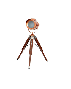 Lampadaire trépied vintage avec finition en cuivre Spot vintage d'inspiration nautique avec hauteur réglable - Product Image 1