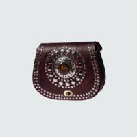 Vintage Boho Berber Fas Çantası Hakiki Deri Yarım Ay Eko Dostu Yeşil Kaplama Yumuşak Ayarlanabilir Kadın Omuz Askısı