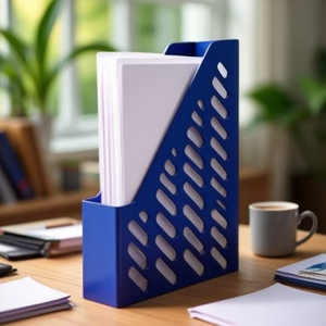HAN Classic Blue Polystyrene Standing Letter Holder 7.5 X 31.5 X 24.5 cm for DIN <b>A4</b> and DIN C4 - Product Image 3