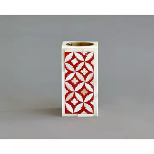 Bougeoir votif de luxe écologique avec incrustation d'os en métal plaqué or pour mariage, anniversaire, noël - Product Image 6