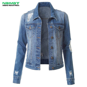 Chaqueta de mezclilla azul vintage para hombre, estilo casual, con forro polar, efecto desgastado, manga larga, de algodón tejido - Product Image 1
