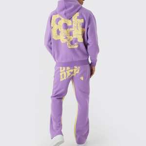 Venta al por mayor OEM servicio personalizado de alta calidad de los hombres de chándal de peso pesado de los hombres de cremallera Jogging Suit para invierno chándal para hombres - Product Image 6