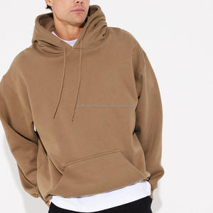 Sweats à capuche pour hommes avec logo personnalisé pull en coton épais à épaules tombantes sweats à capuche oversize pour hommes livraison DDP - Product Image 2