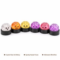 Boîte mystère de jouets anti-stress Halloween TPR Squishy Buns, visages mignons et effrayants, 6 modèles, cadeau de fête