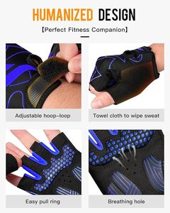 Gants de fitness unisexes de qualité supérieure, demi-doigts, couleur unie, séchage rapide, antidérapants, en cuir, avec impression de logo personnalisée - Product Image 5