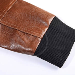 Veste en cuir de vêtements pour hommes, veste en cuir nouvelle mode, veste en cuir coupe-vent pour hommes, vente en ligne - Product Image 4