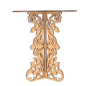 Base Redonda para Pastel de Madera con Tabla de Madera Natural, Pedestal Rústico para Exhibición de Postres - Product Image 5