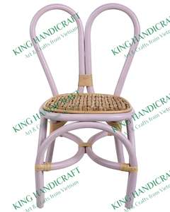 La silla ligera de ratán natural para niños con respaldo para uso en interiores y exteriores agrega encanto a la sala de estar - Product Image 4