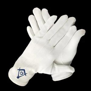 Shriner Masonic Guantes de algodón bordados-[Blanco - Product Image 5