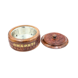 Wooden Casserole Chapati <b>Box</b> <b>for</b> Kitchen Hotpot Roti <b>Box</b> Casserole <b>for</b> Kitchen Serving Casserole Set Hotpot <b>for</b> Chapati Dining Table Decoration - Product Image 4