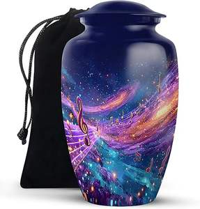 Urnas Musicales para Cenizas Humanas, Urnas Funerarias Mini Doradas con Notas Musicales para Hombre y Mujer, Galaxia Musical - Product Image 1