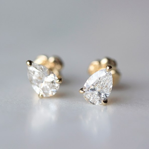 ต่างหูเพชรสีขาวทอง14kt สำหรับห้องปฏิบัติการตัดลูกแพร์เพชรหลากสี VVS ชัดเจนเครื่องประดับที่กำลังมาแรงมีสไตล์สำหรับงานแต่งงานงานปาร์ตี้ที่น่าทึ่ง - Product Image 1