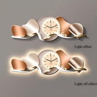 Peinture moderne de luxe à LED pour décoration artistique, salon salle à manger, fond de mur avec horloge, peinture cristal et porcelaine