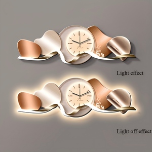 Dipinto Decorativo LED Moderno e Lussuoso con Orologio, in Porcellana e Cristallo, per <span class=keywords><strong>Soggiorno</strong></span> e Sala da Pranzo - Product Image 3