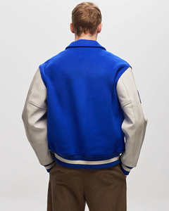 แจ็คเก็ตเบสบอลวาร์ซิตี้แบบมีปกขนสัตว์ ปักลายเชนิลล์ ตัวอักษรพิมพ์ดิจิทัลตามสั่งสำหรับผู้ชาย - Product Image 3