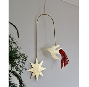 Ornement de Noël suspendu en fer forgé fait main de haute qualité, multicolore, motif d'oiseau, finition rustique, décoration de l'arbre de Noël - Product Image 5