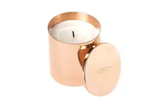 Bougie de finition plaquée cuivre pot en métal maison hôtel décor utilisation pot de bougie en métal de haute qualité de luxe en prix de gros pas cher - Product Image 6