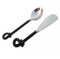 Ensemble de couverts en métal de haute qualité écologique avec poignée en incrustation d'os, finition argentée, pour cuisine, restaurant, mariage
