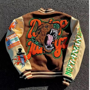 Fabricante de Ropa Urbana, Chaqueta Universitaria de Béisbol de Invierno Personalizada al por Mayor, 100% Algodón, Talla Grande para Hombre - Product Image 2