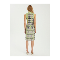 Robe midi tricotée sans manches pour femme, simple, décontractée, respirante, à motifs, très colorée, avec détails décoratifs, sans poches