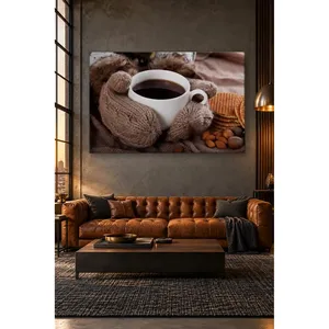 Fida Coffee Cup Between Knitted Gloves <b>Canvas</b> Print - Product Image 5