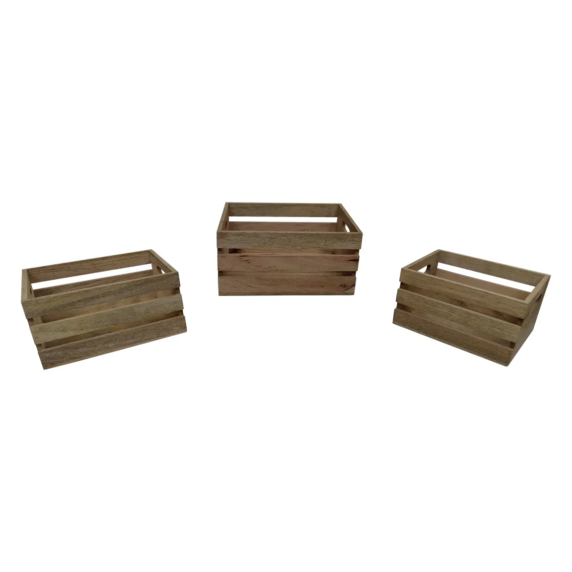 Caixas de assentamento de madeira com alças Decorativo Crafted Wood Box Crate Set Farmhouse Storage Basket Container for Fruit Vegetables