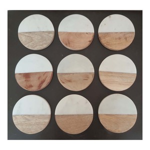 Juego de posavasos de madera hechos a mano de alta calidad, juegos de posavasos de mármol pulido Premium, artesanías de piedra Premium para regalos - Product Image 1
