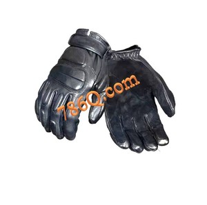 Gants noirs de moto à doigts entiers Gants en cuir durs du Pakistan - Product Image 1