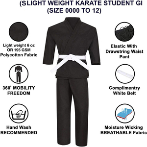 Costumes de sport d'arts martiaux de haute qualité fabriqués au Pakistan pour hommes en coton BJJ Gi couleur unie logo personnalisé OEM disponibles - Product Image 5