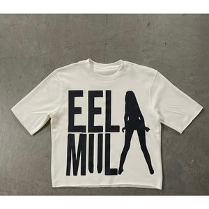 T-shirt Streetwear Oversize Boxy Grams 2026 Premium Personnalisé Vintage Double Couche Sérigraphie DTG Manches Longues Effet Délavé - Product Image 1