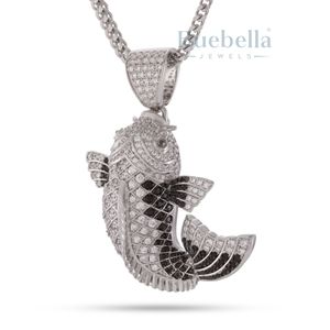 Matsuba Koi Fish Pendant Necklace in Gold with Iced Out <b>VVS</b> Moissanite Symbol of Strength and Good Fortune - Product Image 1