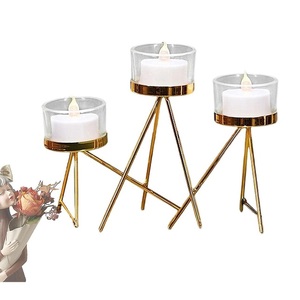 Classic Design Metal Candle Holder with Gold Finished for Timeless Elegant Home or <b>Party</b> Decorations - Product Image 1