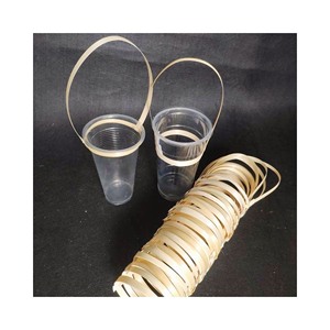 Portavasos de bambú hecho a mano Natural/estilo de flor de Jacinto técnica pintada soporte para bebidas de café para llevar Mango De Correa - Product Image 1