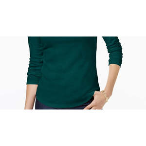 Maglia a Collo Alto in Cotone Verde da Donna Charter Club, Nuova Uscita, Taglia Media, Top in Maglia - Product Image 3