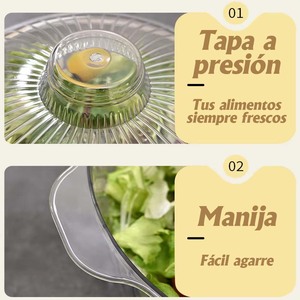 CASAMAX WL AA-1798 Envase Redondo de Plástico Elegante para Alimentos con Tapa, Apto para Lavavajillas, Uso Moderno en Cocina 1.5L - Product Image 5