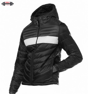 Veste matelassée unisexe légère à manches longues en toile imperméable à col montant (tailles plus grandes disponibles) - Product Image 2
