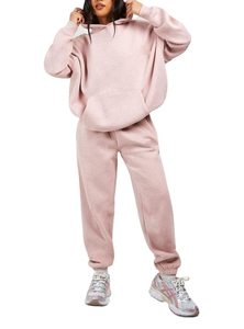 2025 personalizado Color sólido Sudadera con capucha Jogger traje mujer 2 piezas algodón pantalones de chándal de talla grande trajes de chándal impreso nuevo gimnasio Popular - Product Image 2