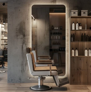 Modern Wood <b>Foldable</b> Salon <b>Mirror</b> Station Model 149-Commercial Use for Hotel Gym Mall & Workshop by Salon Furniture - Product Image 1