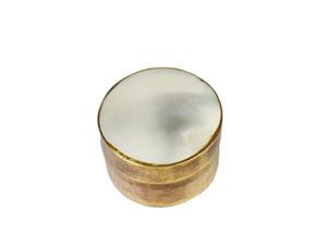 Handmade Eco-Friendly Brass Mother of Pearl <b>Pill</b> <b>Organizer</b> 100% Natural Save Use Natural-Looking Brass <b>Pills</b> Storage Case - Product Image 5