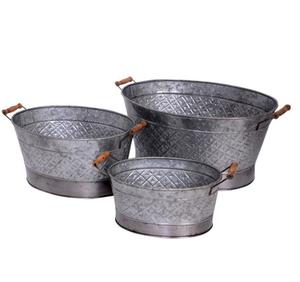 Lot de 3 pots de fleurs faits à la main de qualité supérieure, fabricant et exportateur de jardinières galvanisées pour la maison et le jardin - Product Image 4