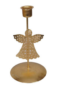 Portavelas de diseño dorado de Metal, soporte decorativo hecho a mano para Navidad y Festival, portavelas - Product Image 4