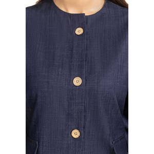 เสื้อลินินลำลอง WM-COD-WS25-004T ระบายอากาศได้ดี ดีไซน์เรียบง่าย แบบไม่มีปก ทรงปกติ - Product Image 2