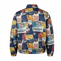 Blouson Coach Homme Noir Fermeture Éclair Motif Camouflage Patchwork Lettres Écologique Réversible Imperméable