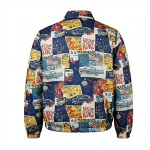 Blouson Coach Homme Noir avec Fermeture Éclair, Motif Camouflage et Patchwork, Imperméable et Respirant en Tissu Polyester, Boutonné - Product Image 1