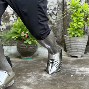 Gothic Knight Leg Armor Acero Grebas Pulido para LARP Festivals & Fantasy Enthusiast Armor MOQ 1 - Product Image 2