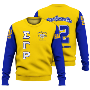 Sigma เสื้อกันหนาวคอกลม1922แกมม่า Rho สีน้ำเงินทองเสื้อผ้าสโมสรขนแกะแบบสวมหัวสำหรับผู้หญิงใส่สบายสำหรับฤดูหนาว - Product Image 3