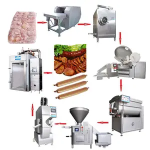 Máquina de enchimento industrial comercial automática de aço inoxidável para enchimento de salsichas e saladas de carne a vácuo