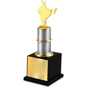 Trofeo de mapa indio de metal grabado personalizado más vendido para premios de reconocimiento y logros corporativos disponibles a granel - Product Image 1