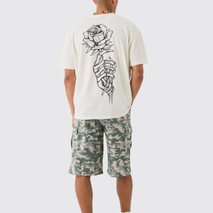 Alta calidad 100% algodón Regular Fit transpirable manga corta Color sólido estampado Digital Crew Fitness Heavyweight hombres camiseta - Product Image 2